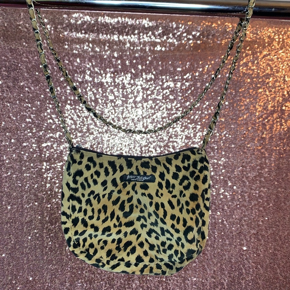 Betsey Johnson Vintage 2005 Leopard print cross body bag